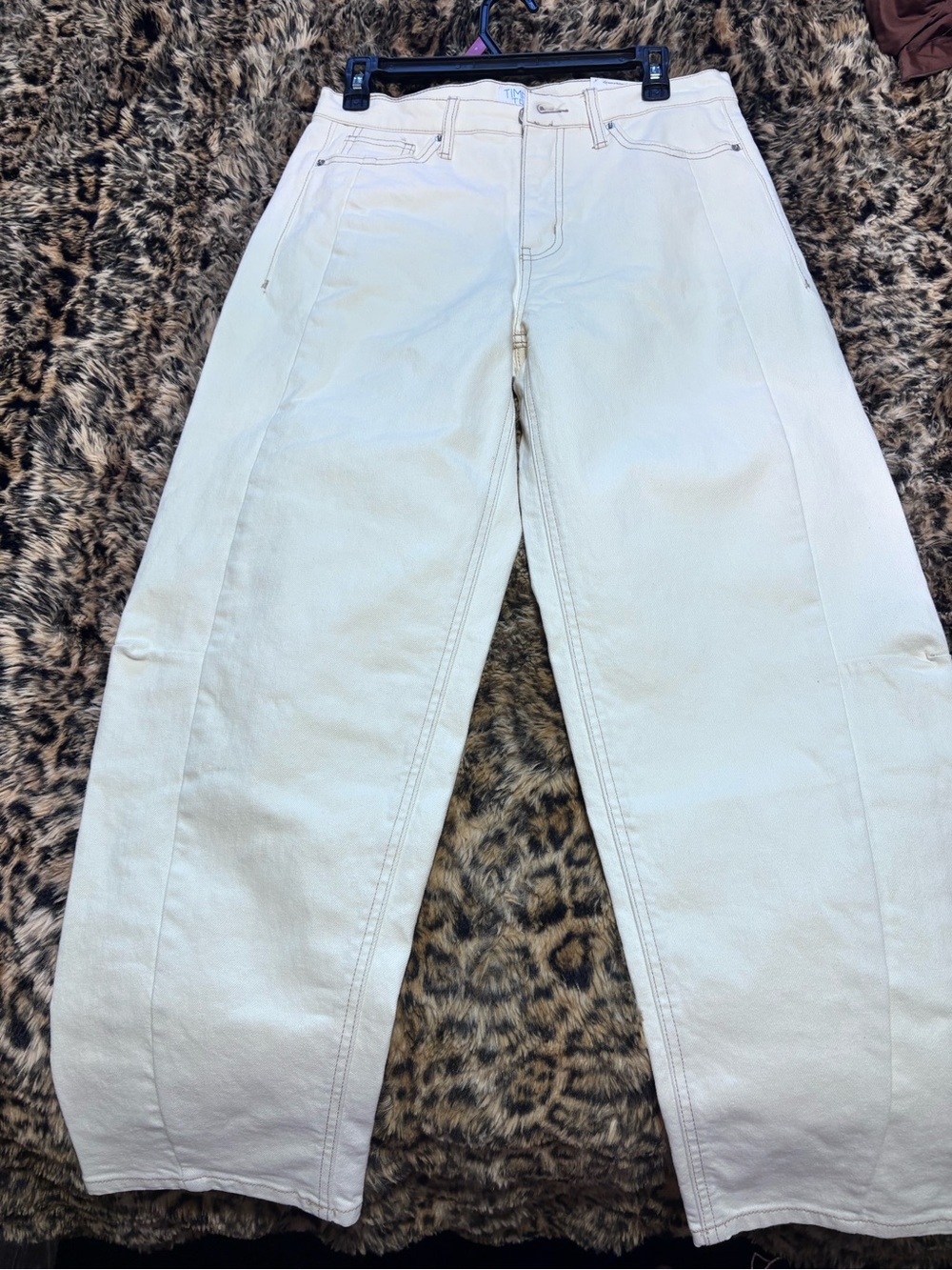 White Wide-Leg Denim Pants